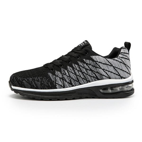 Black and White Breathable Mesh Running Shoes