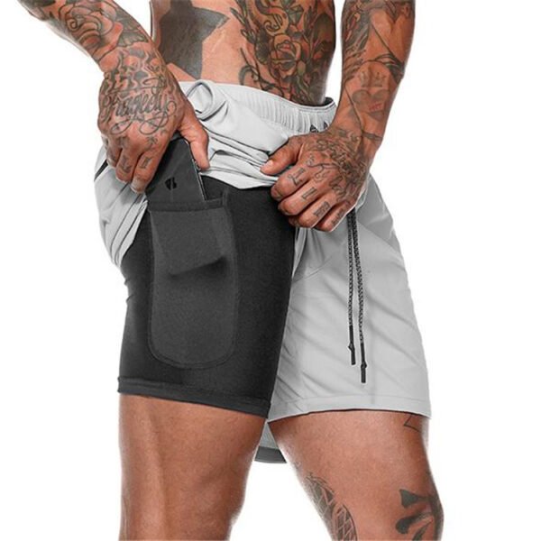 Compression Shorts with Pockets White