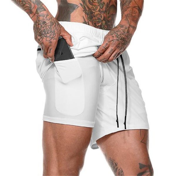 Compression Shorts with Pockets White