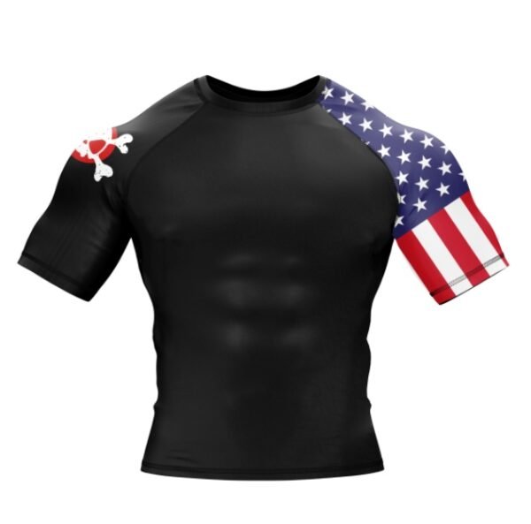 Short Sleeve American Warrior Rash Guard Top