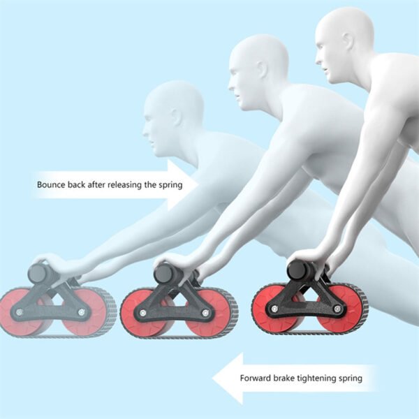 Auto Rebound Double Wheel Abdominal Exerciser exercise action