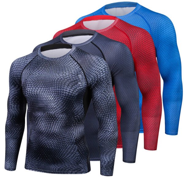 Color Choice Long Sleeve Breathable Quick-Drying Fitness Top for Men