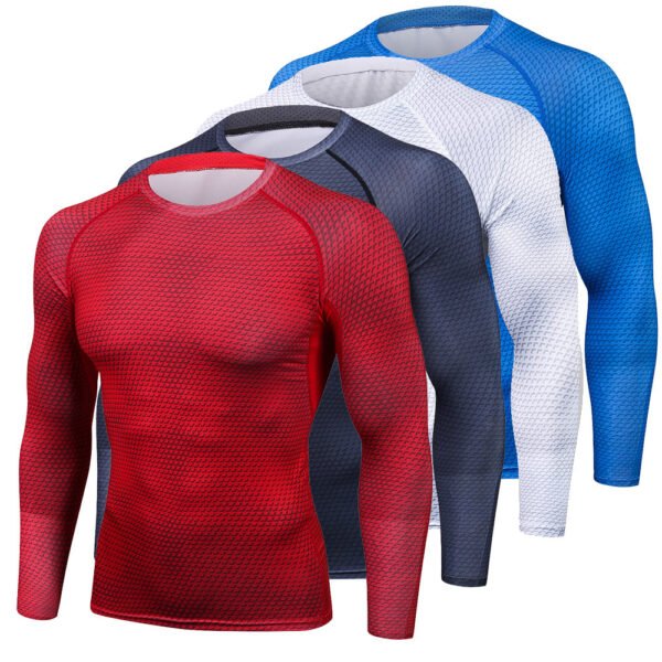 Color Choice Long Sleeve Breathable Quick-Drying Fitness Top for Men