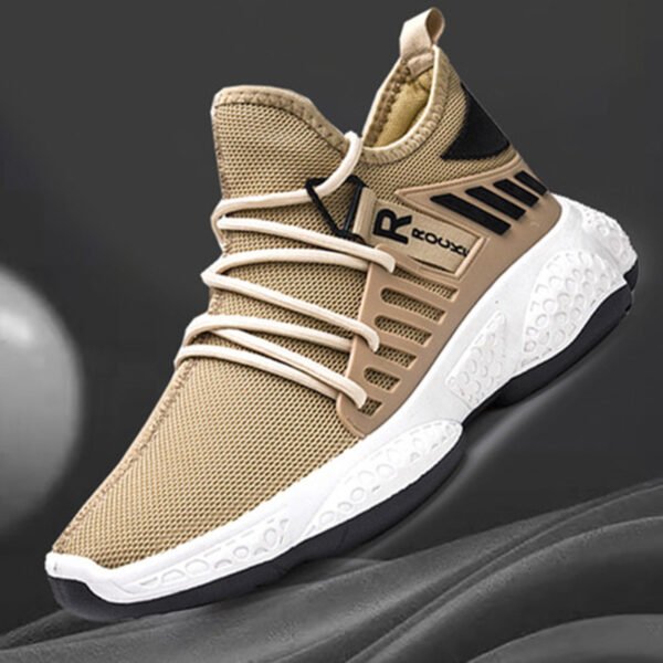 Tan Men Sneakers Breathable Mesh Sports Shoes