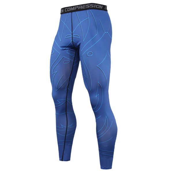 K173 Blue Men's Skinny Quick Dry Fitness Compression Pant